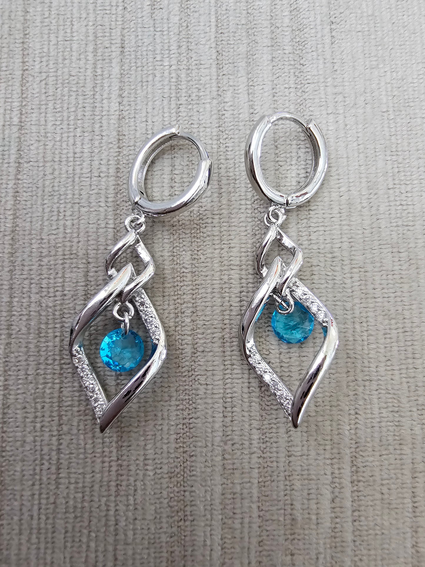 Baby Blue Silver Drop Earring - Inara Gali