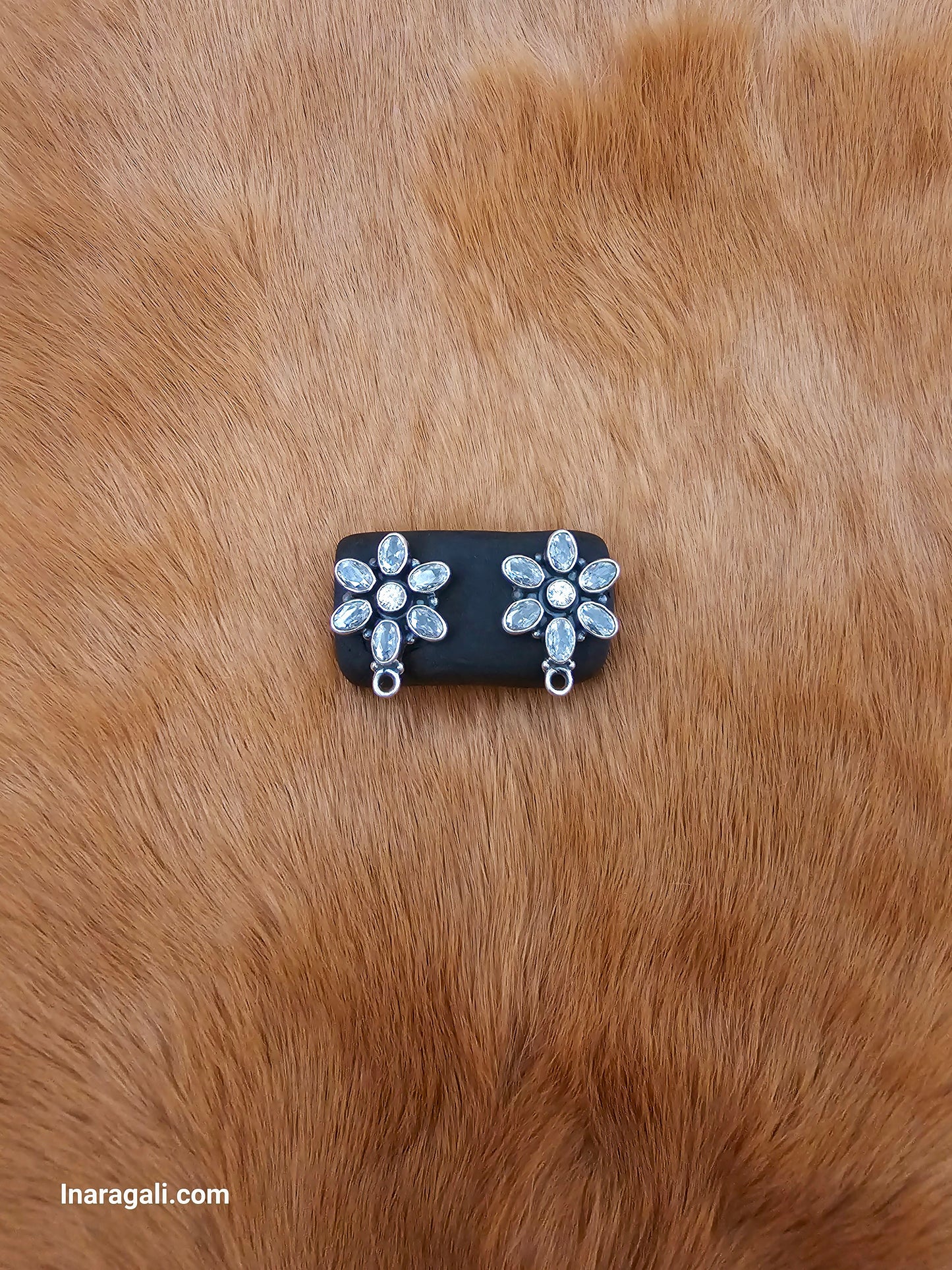 Dazzling White Stonework Silver Stud Earring - Inara Gali