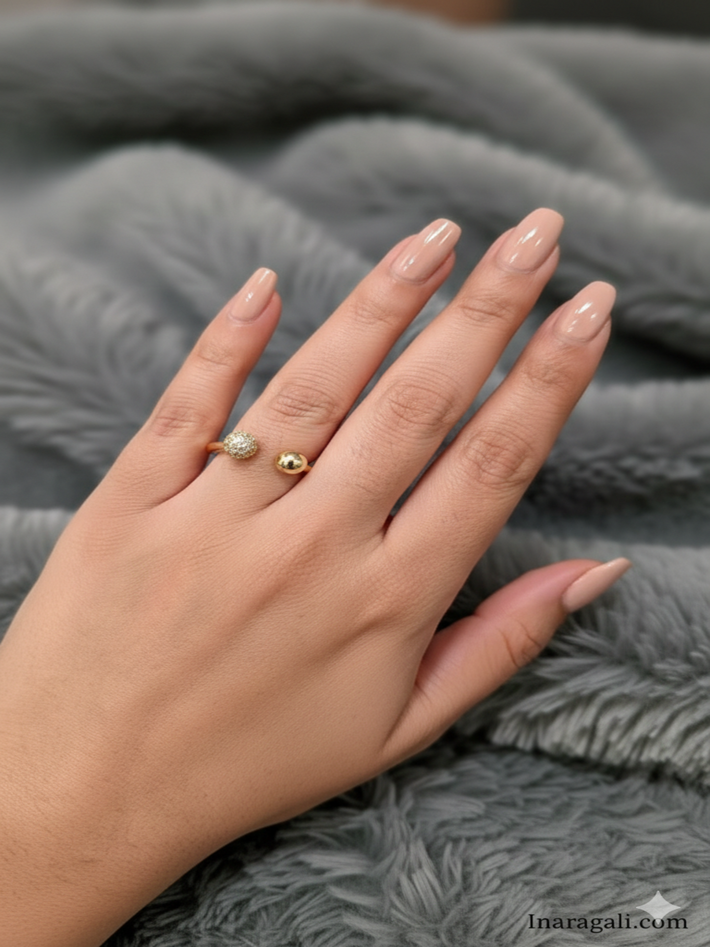 Adjustable Moden Pavé Bead Ring
