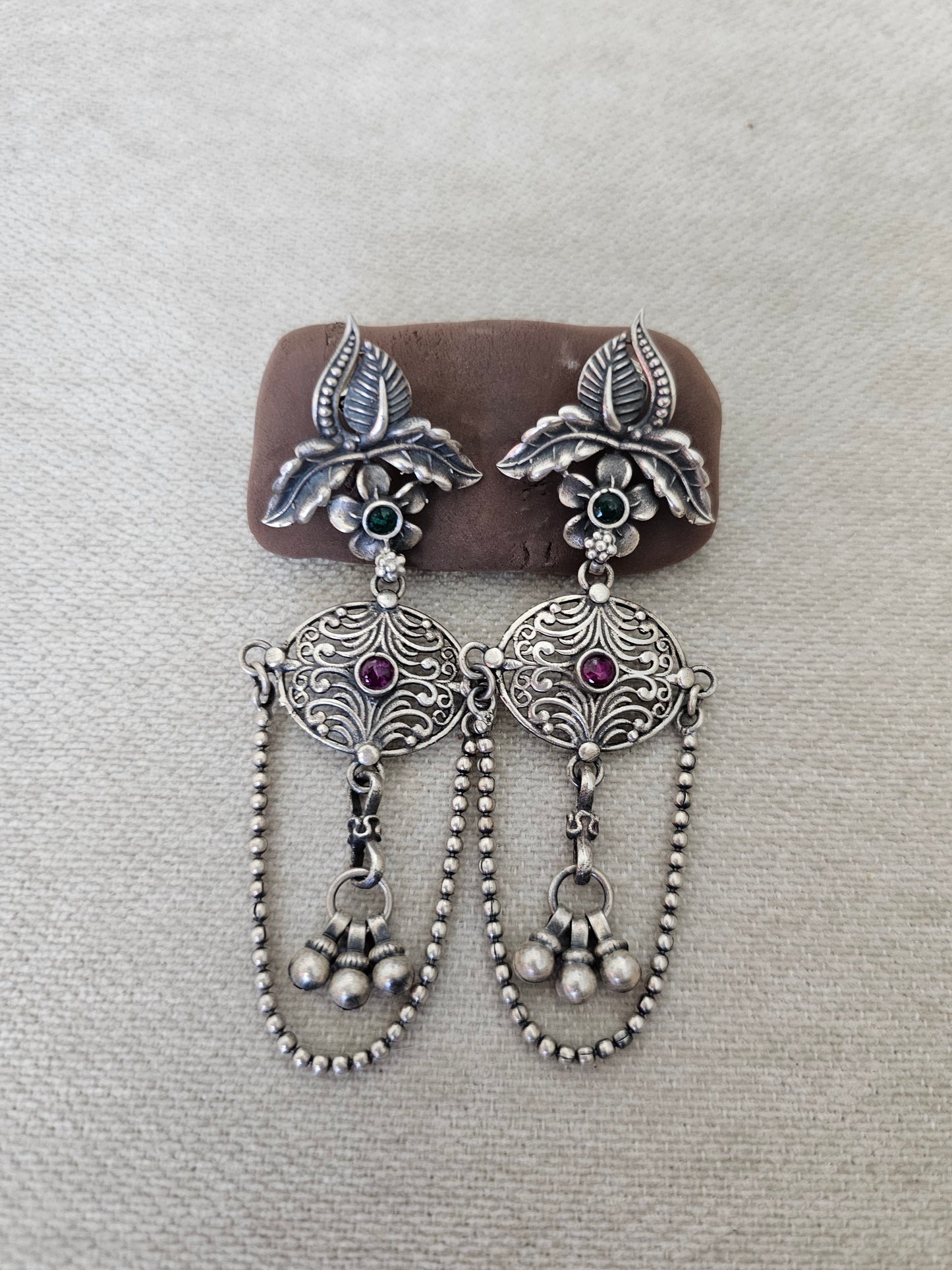 Silver Chain Erring Jhumka - Inara Gali