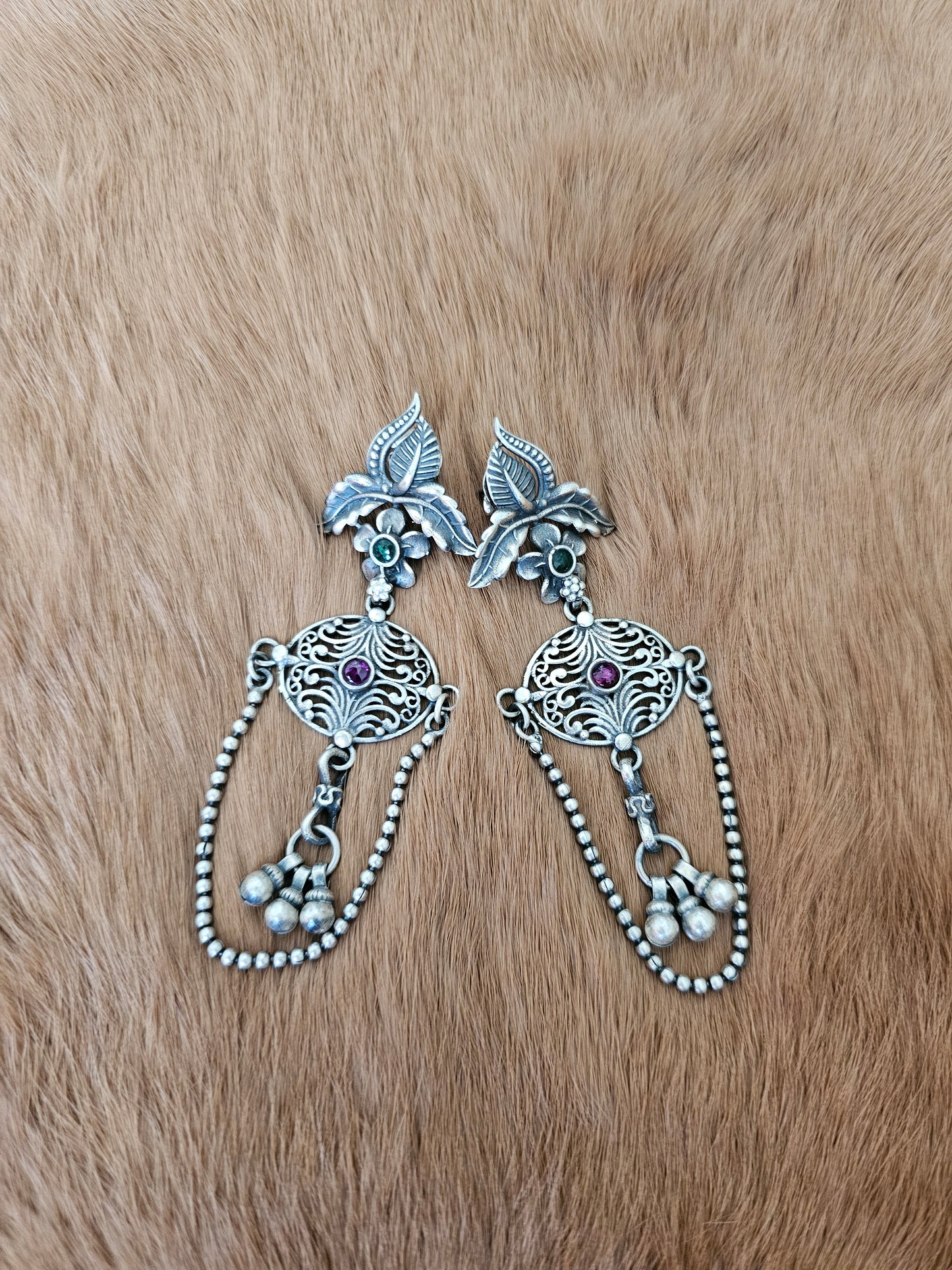 Silver Chain Erring Jhumka