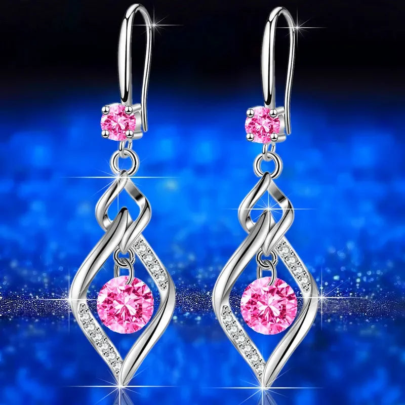 Baby Pink Silver Drop Earring - Inara Gali