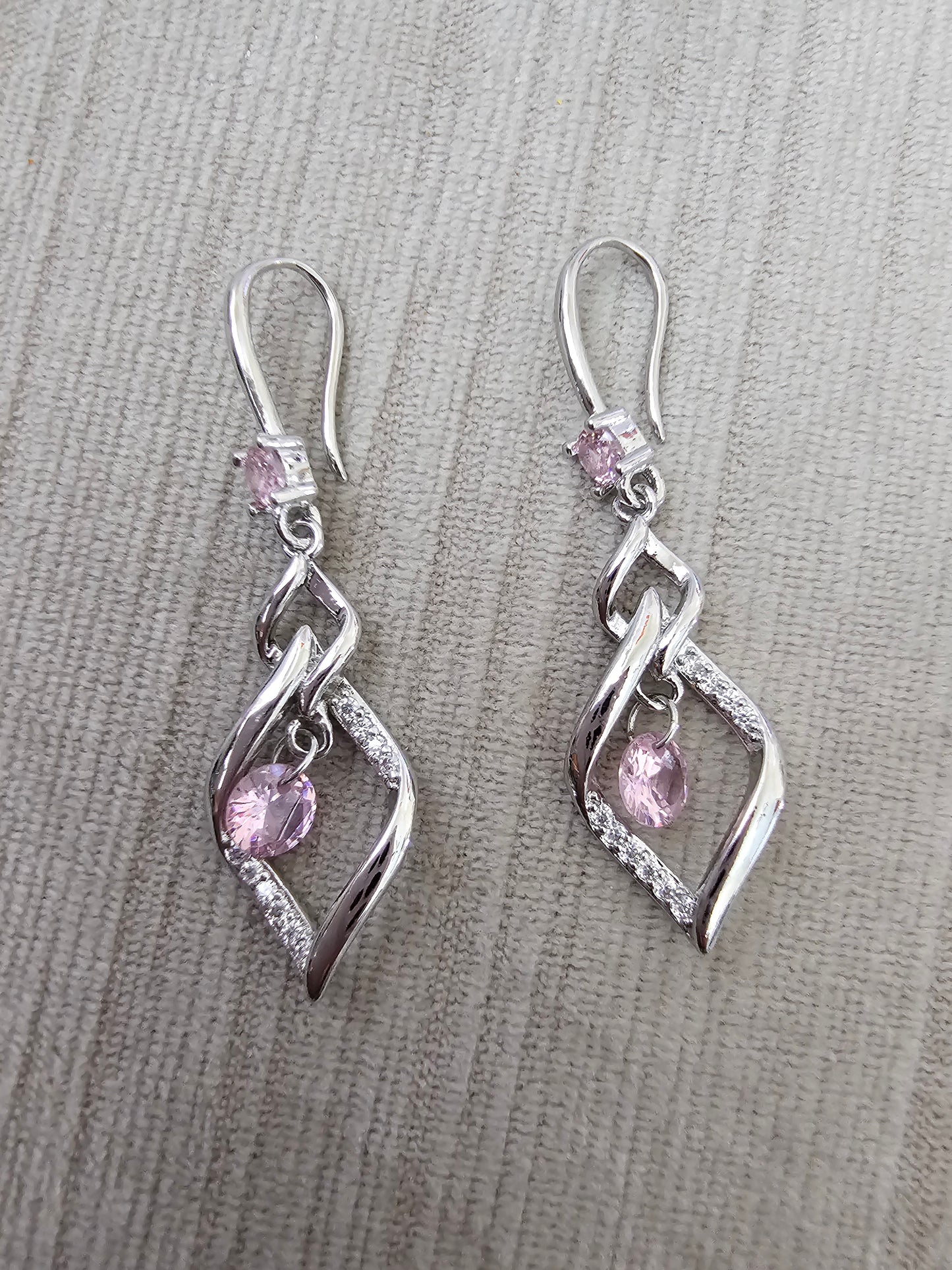 Baby Pink Silver Drop Earring - Inara Gali