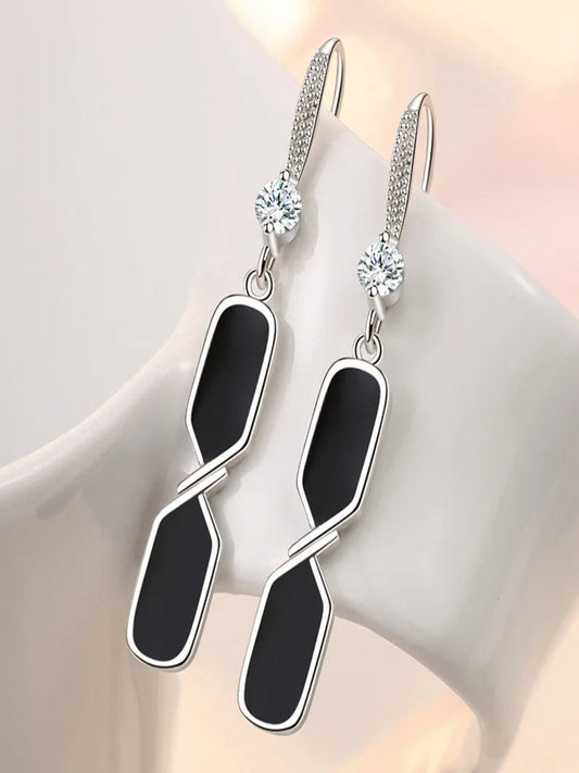 Black Gematric Drop Earring - Inara Gali