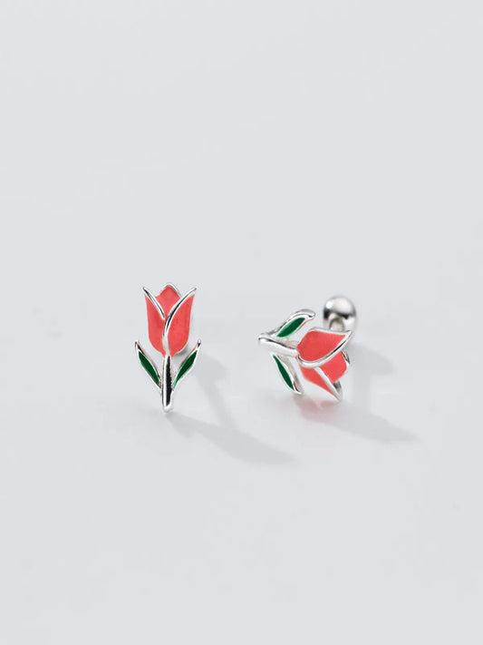 Cartilage Earrings Tiny Tulip Stud - Inara Gali