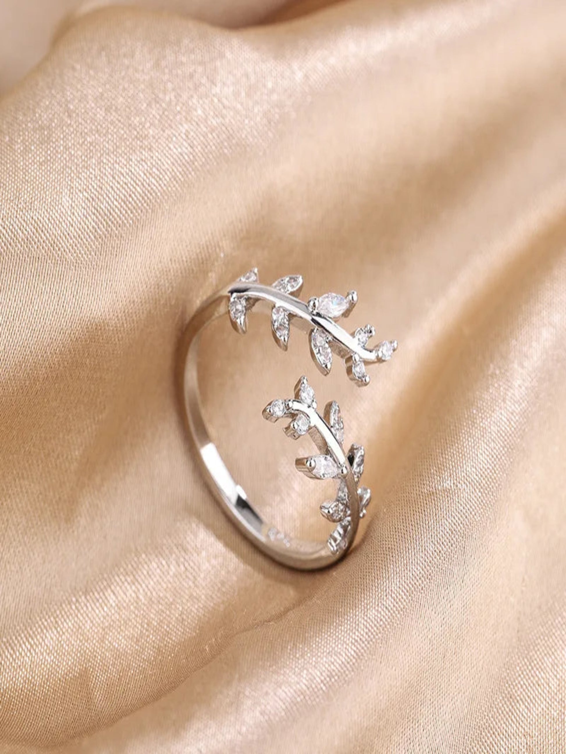 Crystal Branch Silver Ring - Inara Gali