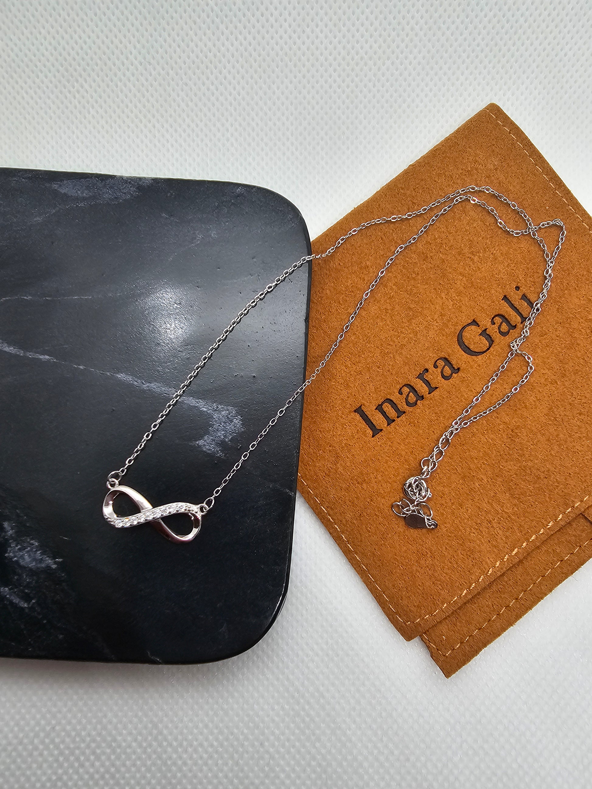 Infinity Pendant Silver Necklace - Inara Gali