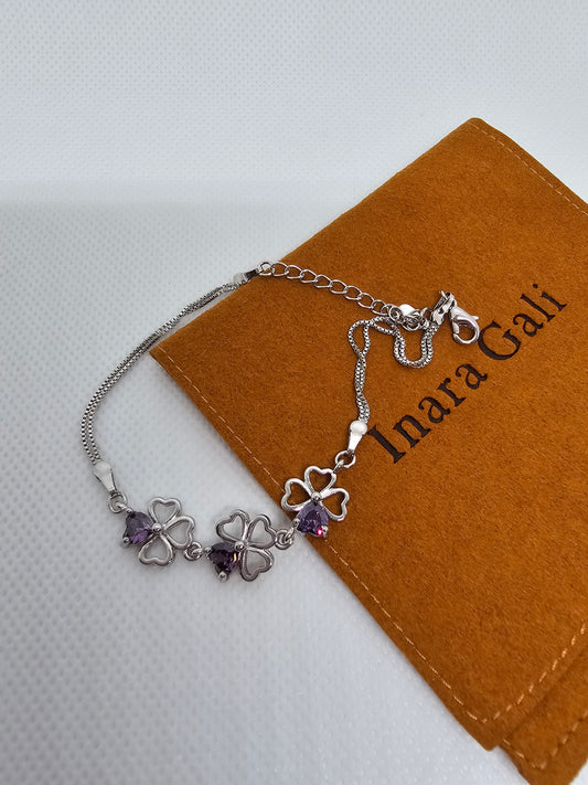 Lucky Clover Silver Bracelet - Inara Gali