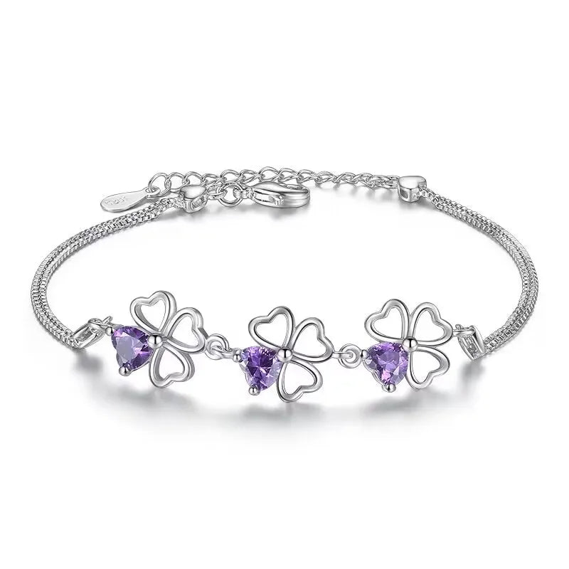 Lucky Clover Silver Bracelet - Inara Gali