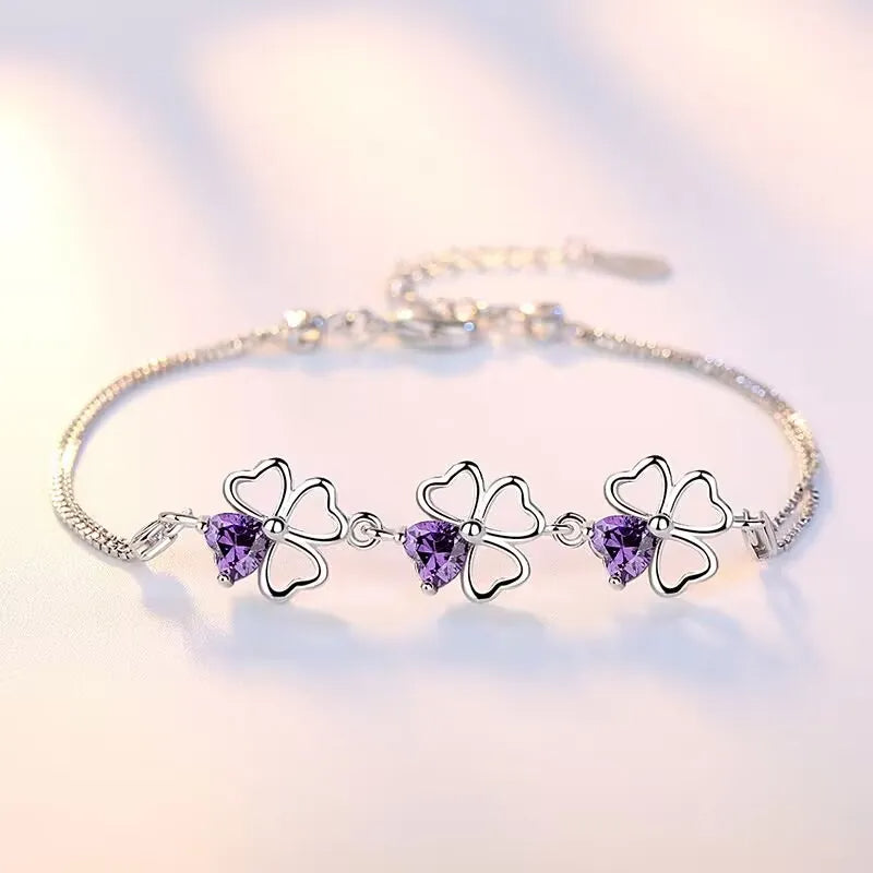 Lucky Clover Silver Bracelet - Inara Gali