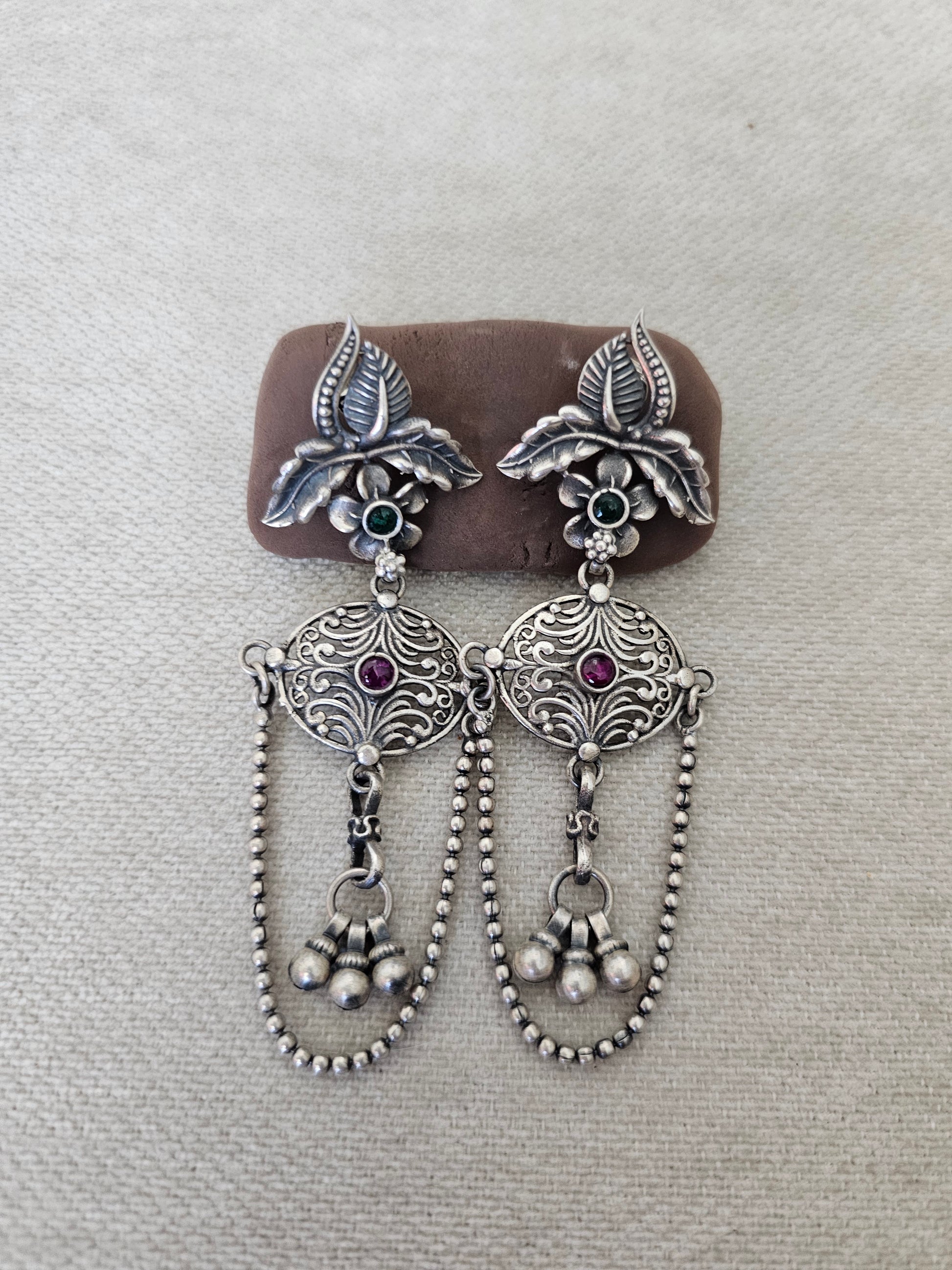 Silver Chain Erring Jhumka - Inara Gali