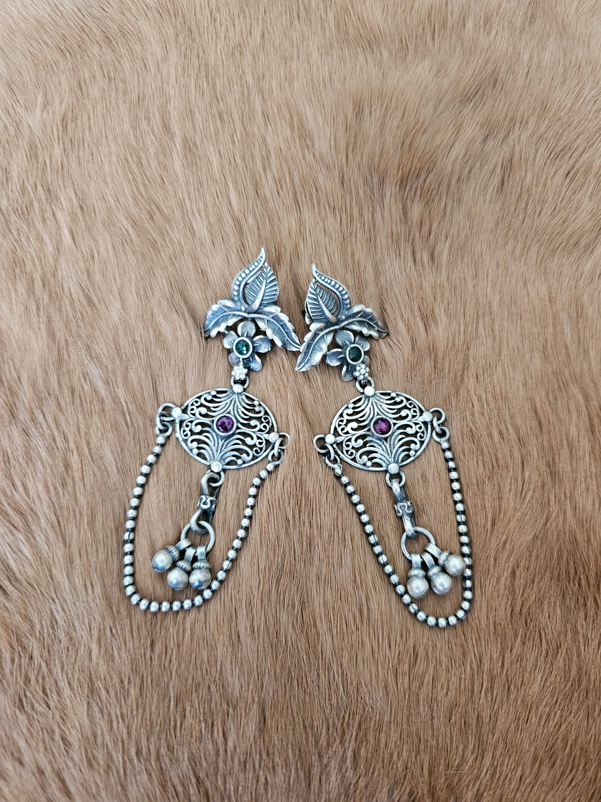 Silver Chain Erring Jhumka