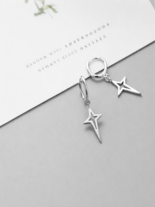 Star Cross Silver Unisex Errring - Inara Gali