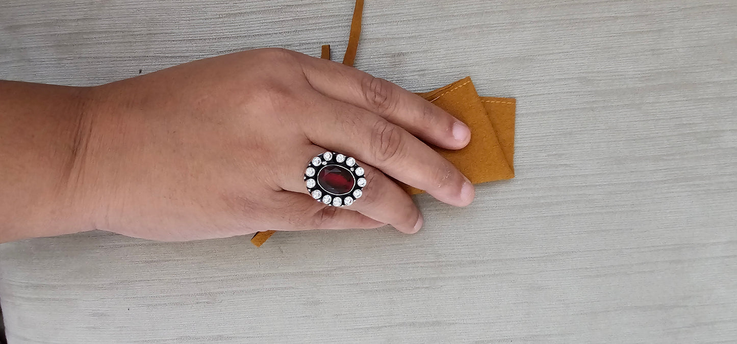 Stone And Zircon Cocktail Ring - Inara Gali