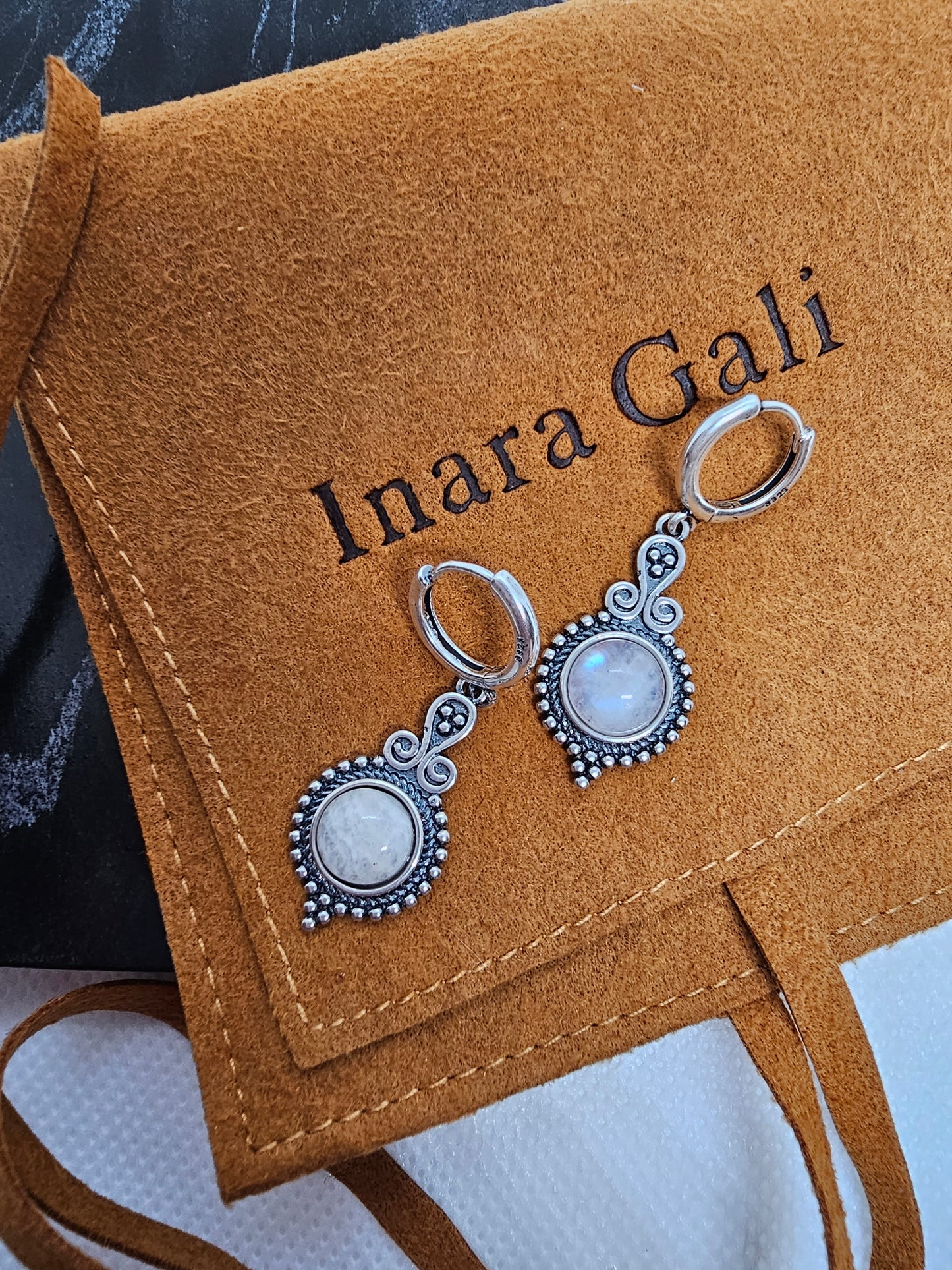 Vintage style Moonstone Drop Earring - Inara Gali