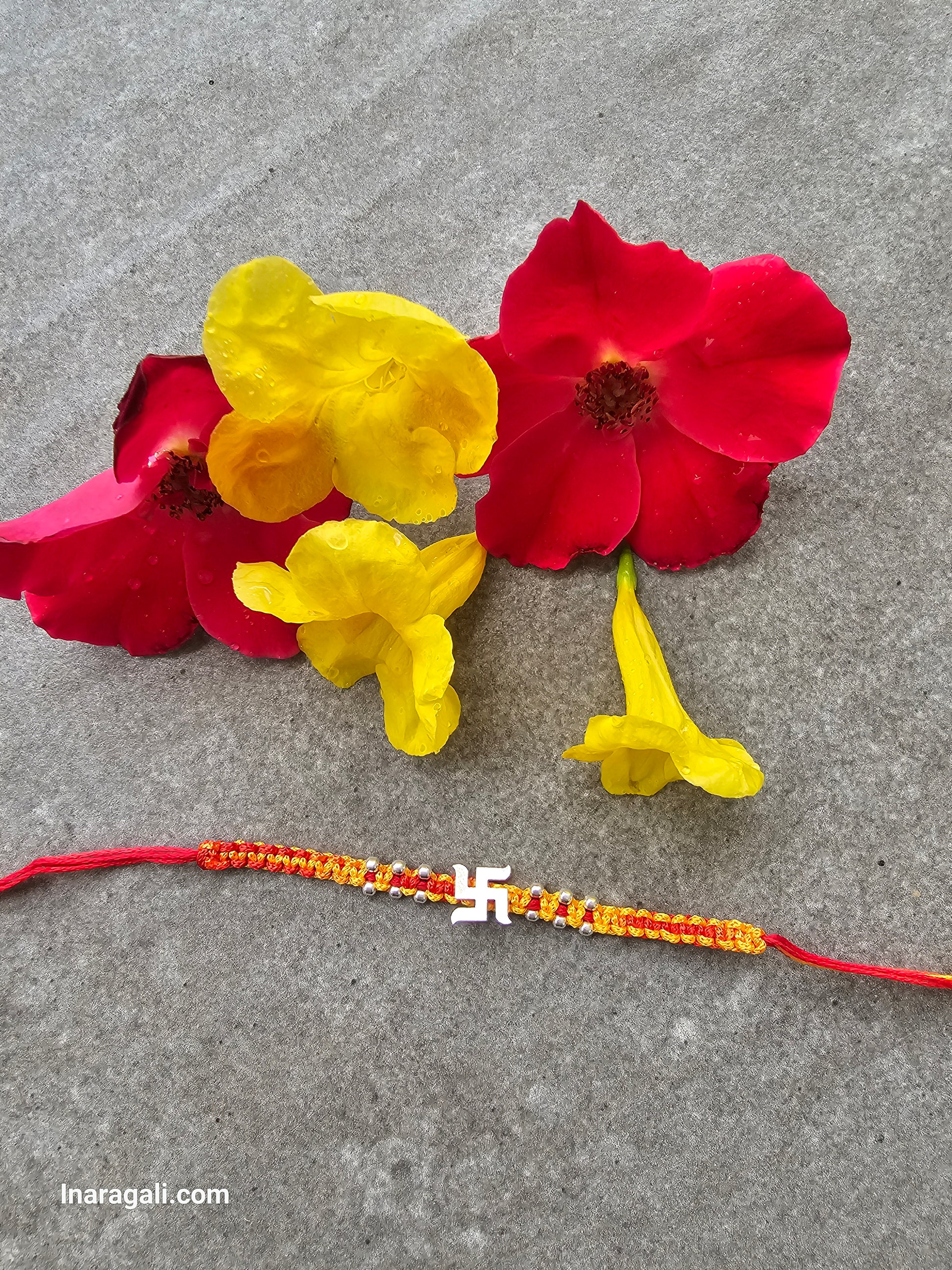 Hindu Swastika Silver Pendent Rakhi - Inara Gali